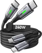 INIU 240W USB C Kabel, [2 Stück 2m] PD Schnellladekabel USB C auf USB C Kabel, Nylon Geflochten Ladekabel USBC für iPhone 17 16 15 Pro Max Samsung Galaxy S25 S24 Ultra Pixel 10 9a iPad Pro MacBook Air
