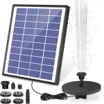 AISITIN Springbrunnen mit 6.5W Solar Panel Eingebaute1500 mAh Batterie Teichpumpe Wasserpumpe Schwimmender Fontäne Pumpe mit 6 Fontänenstile für Garten,Wasserspiele,Vogel-Bad,Teich