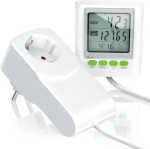 CSL-Computer Stromkostenmessgerät mit Kabelverlängerung und Stromkostenmonitor, 