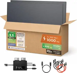 Solarway® 1000W Balkonkraftwerk 800W komplett Steckdose - neuester 800 Watt Wech