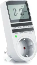 CSL - Zeitschaltuhr digital - 2,1" LCD-Display 5,3 cm - 3680W - Digital-Zeitschaltuhr mit 10 konfigurierbaren Programmen - Back-Up Reserve-Akku - Zufallsschaltung - Berührungsschutz