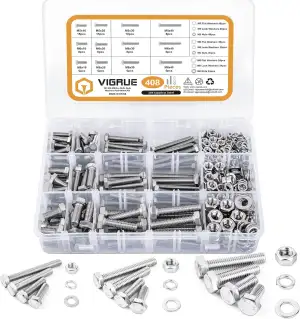 VIGRUE 408 Stück M5 M6 M8 Sechskantschrauben Edelstahl A2 Schrauben Set mit Mutt