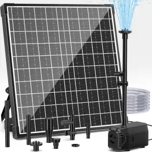 Biling 25W Solar Springbrunnen für außen, 1200L/H Solar Teichpumpe mit Filter, 4