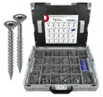 FRANTOS L-BOXX Spanplattenschrauben Sortiment Edelstahl A2 3.151 tlg. + TX Bit-Sortiment Felo, Holzschrauben Schrauben Torx Schraubensortiment Set