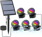 CORESLUX Solar Teichbeleuchtung, RGB Solar Unterwasserstrahler,Draussen Tauchstrahler Einstellbar...