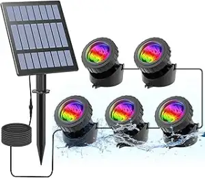 CORESLUX Solar Teichbeleuchtung, RGB Solar Unterwasserstrahler,Draussen Tauchstr