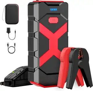 POWKEY Starthilfe Powerbank für pkw, 2000A Starter Powerbank für 8.0L Benzin/6.0