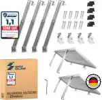 2 Sets SAVOLAR Solarmodul Halterung Balkonkraftwerk Flachdach (15-60°) Winkel Einstellbar, 50-100cm Verstellbar, Balkonkraftwerk Halterung Flachdach Ziegeldach und Wand, Solarpanel Halterung flachdach