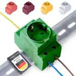 B+G E-Tech GS16 Steckdose Schuko für Hutschiene 16A 230V 2P+E - Einbausteckdose für Verteilereinb...