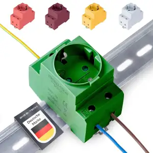 B+G E-Tech GS16 Steckdose Schuko für Hutschiene 16A 230V 2P+E - Einbausteckdose 