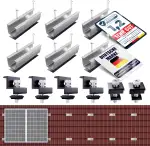 AMSID Solarmodul Halterung 2er Set für Balkonkraftwerk – Verstellbare PV Halterung Schwarz, Montageschiene 12 cm, Klemme 30–35 mm, Solarpanel Montageset für Flachdach & Trapezdach.