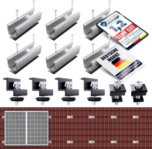 AMSID Solarmodul Halterung 2er Set für Balkonkraftwerk – Verstellbare PV Halteru