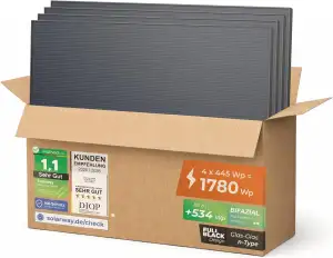 Solarway 445W Solarpanel Full Black Bifazial Glas/Glas PV Panel mit positiver Le