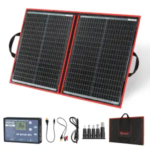 DOKIO Solarpanel Faltbar 100W Monokristalline Solarmodule Tragbar mit Solarlader