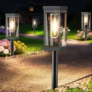 SOLARBABY Solarlampen für Außen Garten, 8 Stück Solarleuchten Außen mit Erdspieß