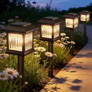 6 Stück Solarlampen für Außen Garten, LED Solar Gartenleuchte Warmweiß, IP65 Was