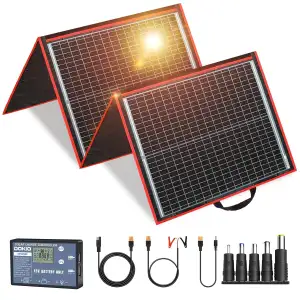DOKIO Solarpanel Faltbar 160W Monokristalline Tragbare Solarmodul Camping Solara