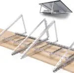 2 Sets Solarmodul Halterung zur Beschwerung - 0% MwSt│Halterung für Solarmodule bis zu 114.5 cm│Robuste Solarpanel Halterung│Einstellbarer Neigungswinkel 0° - 90°│Flachdach, Balkonkraftwerk, Wand