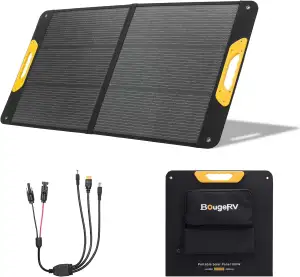 BougeRV 100W Solarpanel Faltbar, 25% Effizienz N-Typ Tragbares Solarpanel mit XT