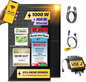 Solakon 1000W Balkonkraftwerk - Balkonkraftwerk 800W komplett Steckdose - neuest