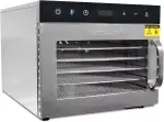 Wartmann Dörrautomat WM-2206 DH Dörrautomat Edelstahl – Kompaktes Dörrgerät mit 6 BPA-freien Edelstahl-Dörrgittern – Dehydrator mit digitaler Temperaturregelung – 72h-Timer – Dörgerät
