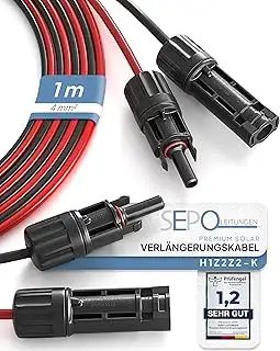 Solarkabel Verlängerung 4mm²/6mm² – 2er Set 1/2/3/5/10M – inkl. 0% MwSt. gem. § 