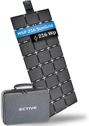 ECTIVE - Solarpanel faltbar MSP 216 SunGrid – Klappbares Solarmodul 216W mit USB
