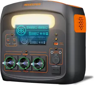 Tragbare Powerstation 1800W(Spitze 3600W)/1102,5Wh, LiMnFePO4 Akku, 0-100% in 65