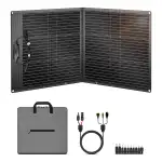 100W Tragbares Solarpanel, Faltbares Solarladegerät mit 10 Anschlüssen, 23% Hoher Wirkungsgrad, 20.5V MC4-Stromversorgung und Mehrere Ausgänge Folarmodul für Camping, Outdoor, SUV, Wohnmobil