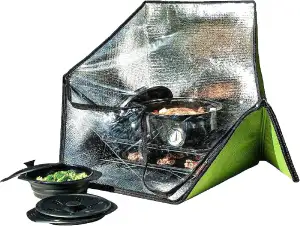 Premium-Solarofen, tragbarer Solarkocher für den Außenbereich, verstärkter Faltbarer Campingofen mit Tragetasche, kein Feuer oder Strom erforderlich (ausgenommen Töpfe und Gestelle)