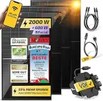 Solakon Balkonkraftwerk 2000W komplett Steckdose - Balkonkraftwerk 2000 Watt neuester Wechselrich...