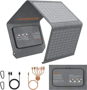 Faltbares Solarpanel 40W 19V Tragbares Solarladegerät mit USB C, USB A und DC Au